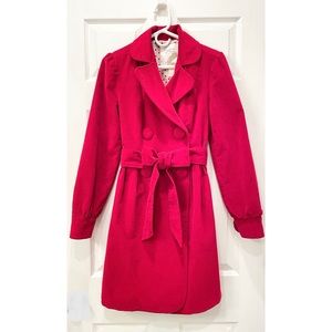 Vintage Heart Lined Red Velour Coat
